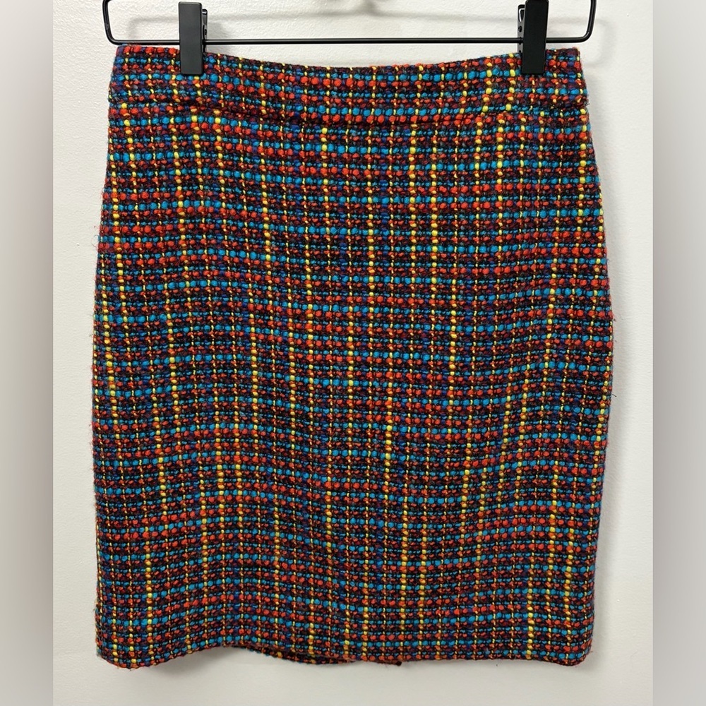 KATE SPADE Judy Wool Tweed Multicolor Classic High Waist Pencil Skirt